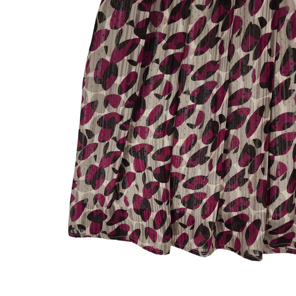 Suzuya A Line Skirt S Women Cherry Red White Layers Leaves Polka Dot Flowy Vtg - Picture 8 of 13